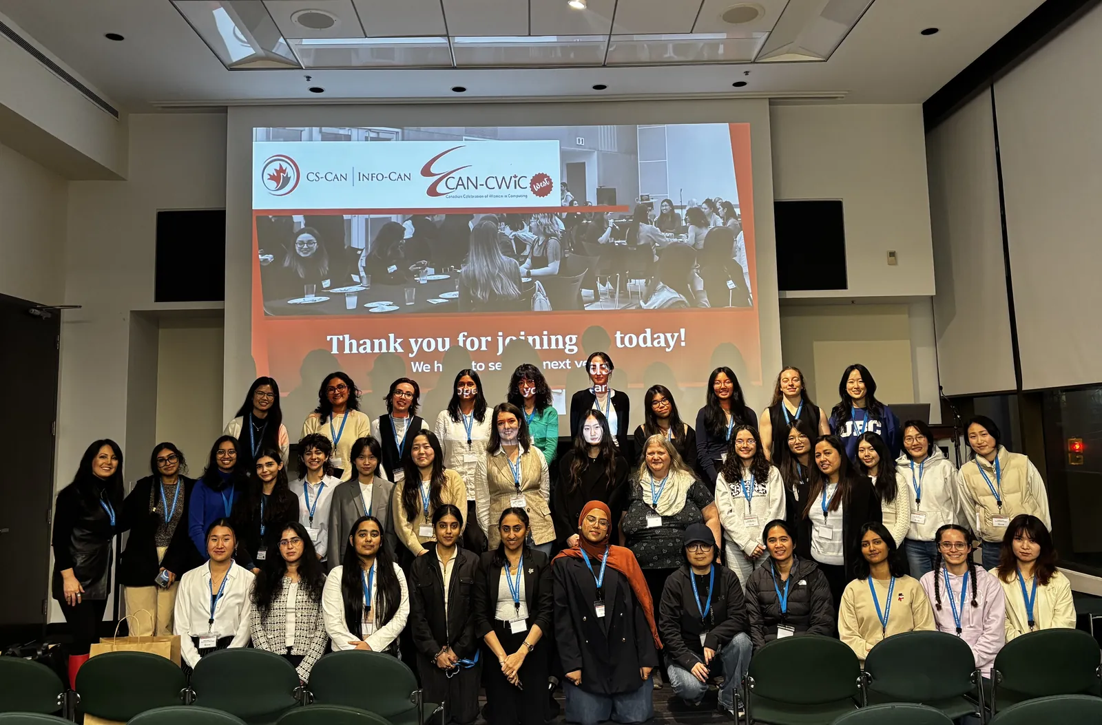 Group photo of CAN-CWiC West 2025 attendees and organizers at the end of the conference