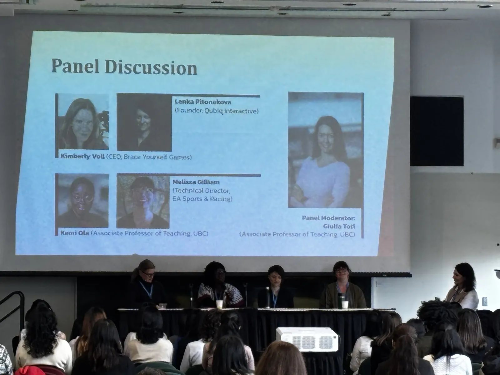 Panel discussion with industry and academic speakers at CAN-CWiC West 2025